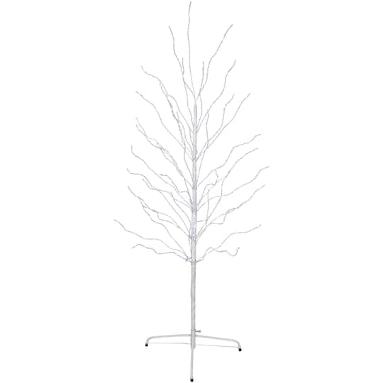 5ft. Pre-Lit White Birch Twig Artificial Christmas Tree, Cool White LED Lights